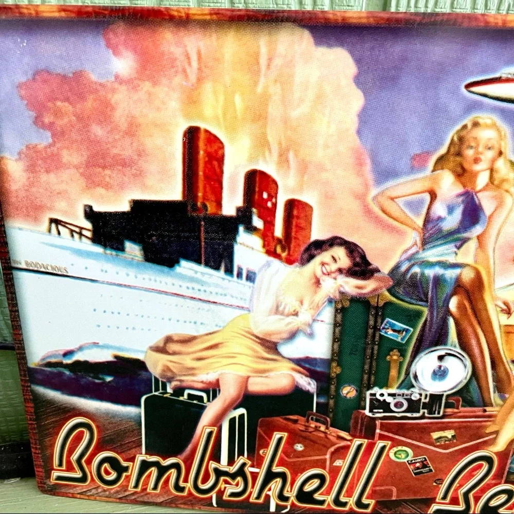 NEW Bombshell Beauties Metal Sign